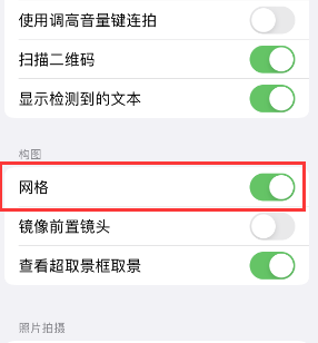 阜新苹果手机维修网点分享iPhone如何开启九宫格构图功能 