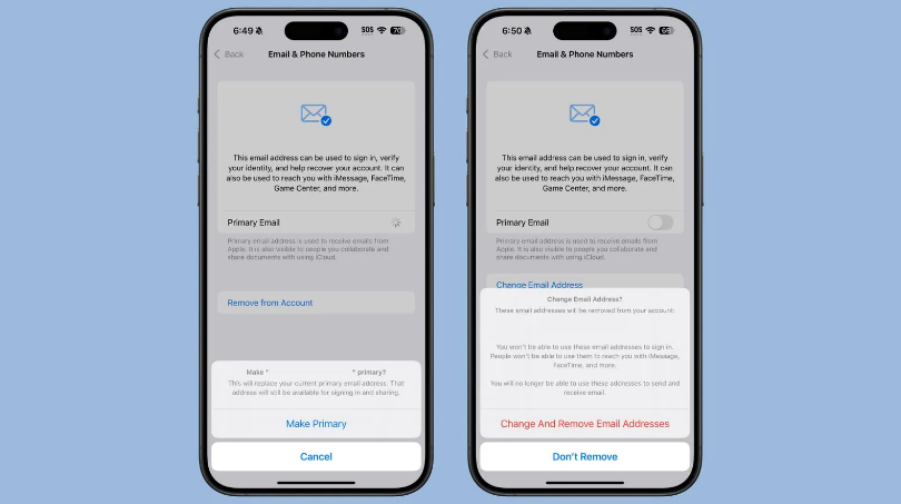 阜新苹果手机维修分享苹果 iOS 18.1 支持设置“主要”邮箱地址并更改 iCloud 邮箱 